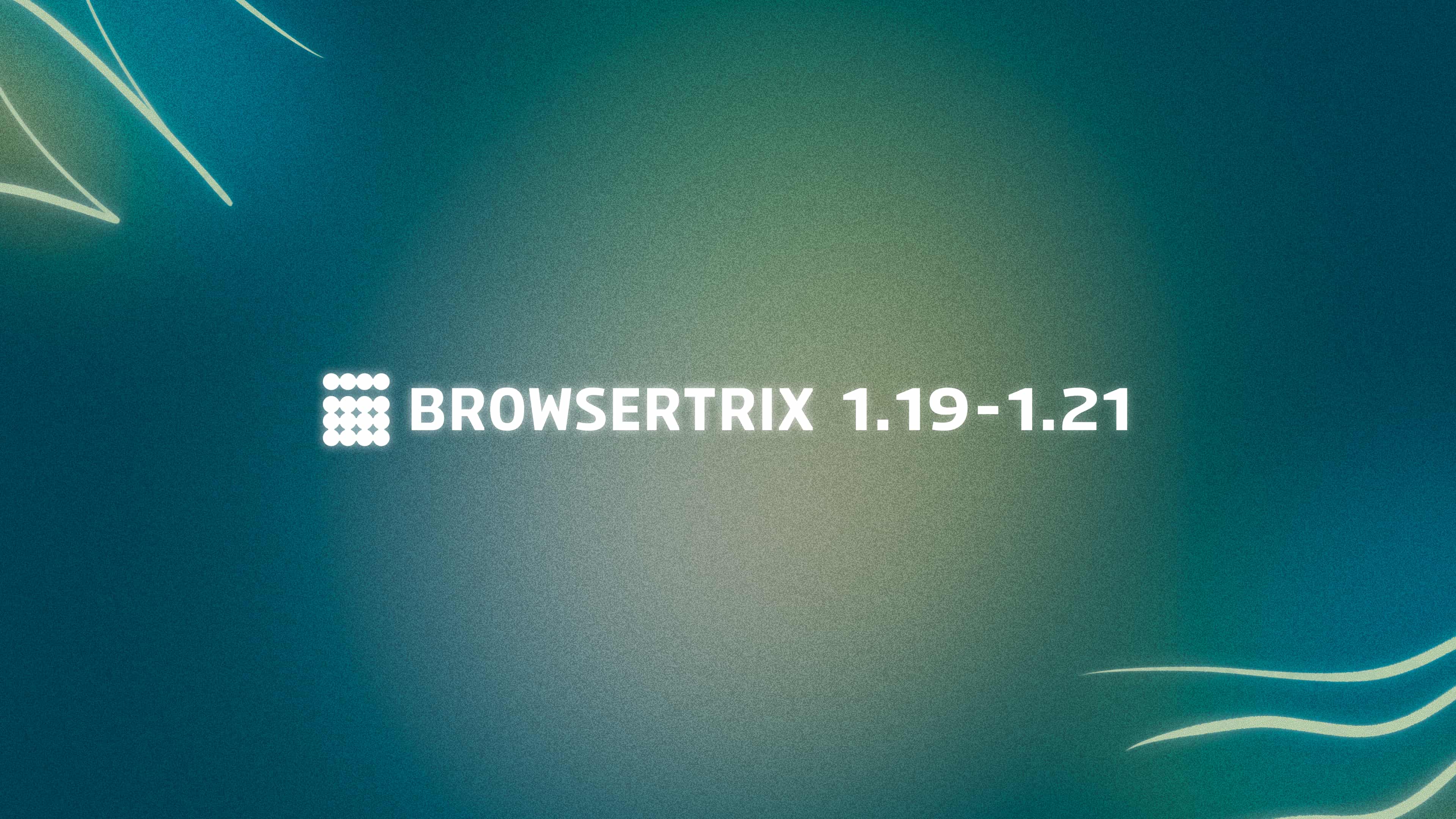 The Browsertrix logo with versions 1.19 through 1.21 displayed next to it