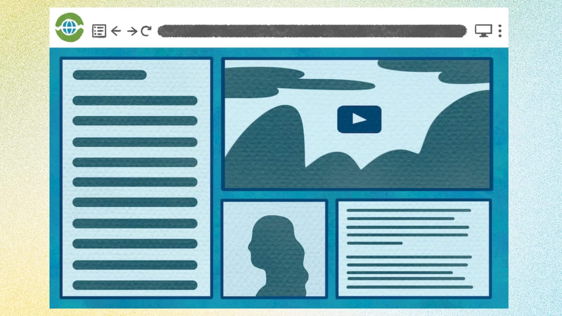 Graphic image of Webrecorder's tool Replay Webpage